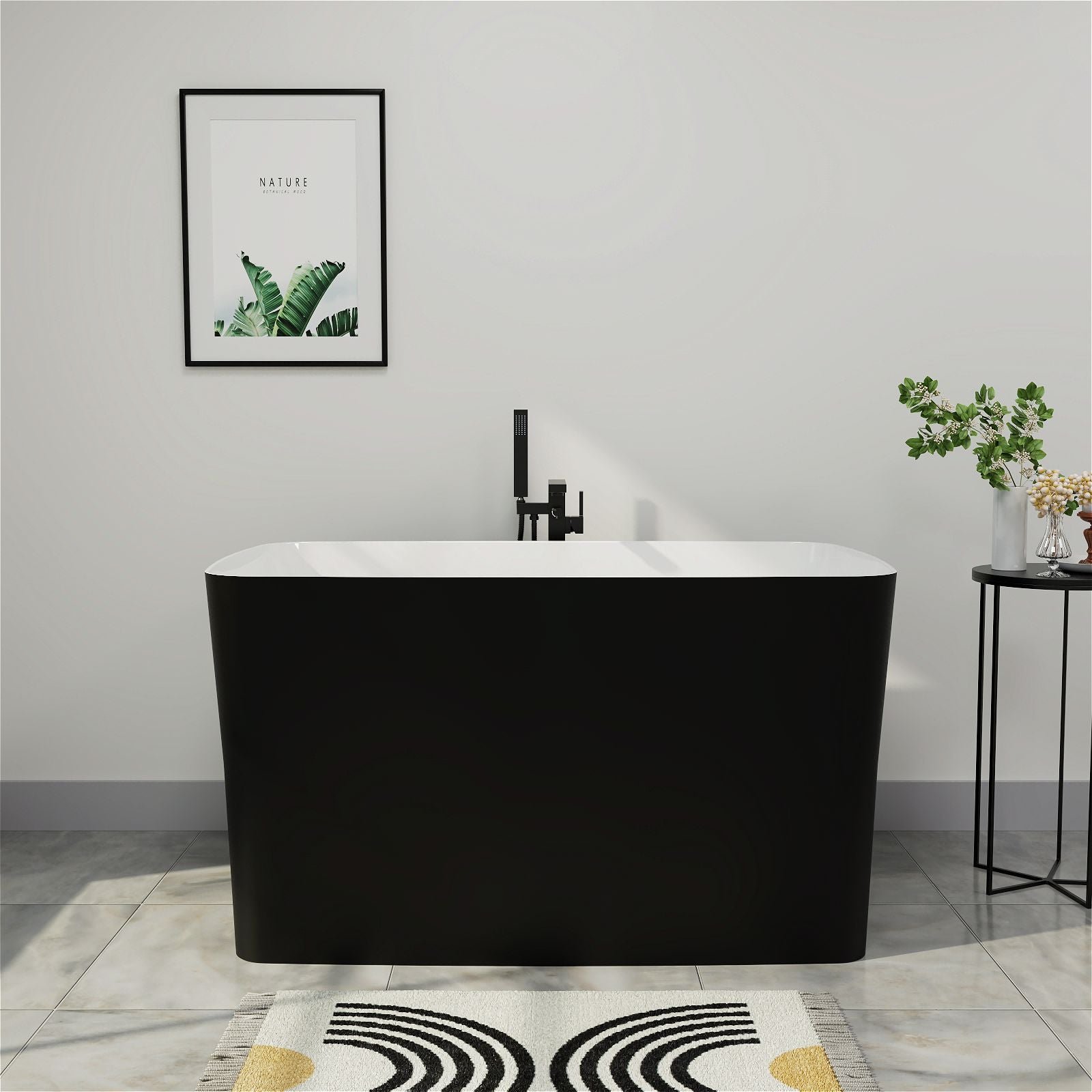 Freistehende Japanische Sitzbadewanne mit integriertem Sitz – Bild 2