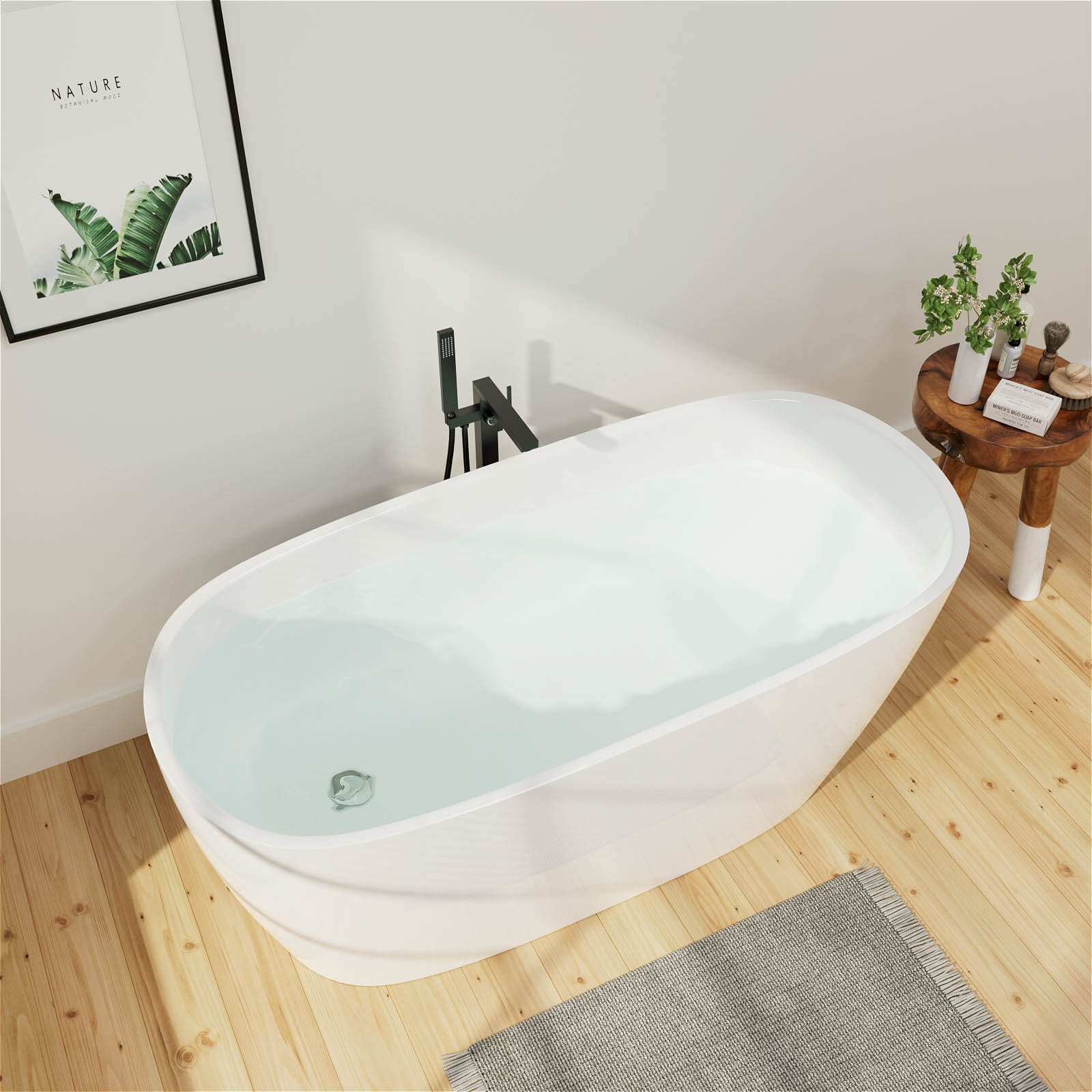 Freestanding Acrylic Slipper Bath – view 3