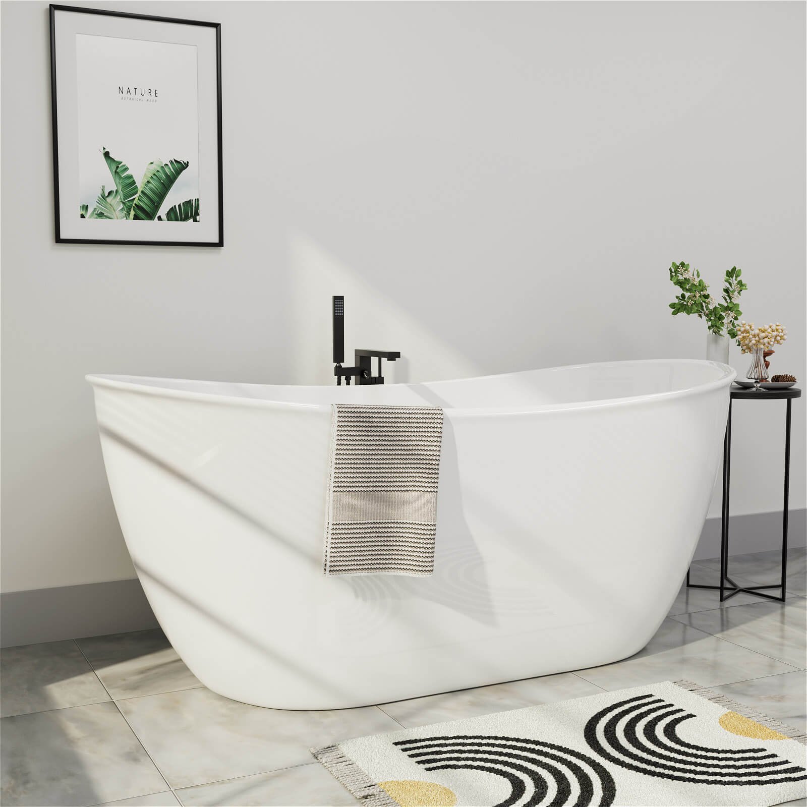 Freestanding Deep Acrylic Bath – view 1