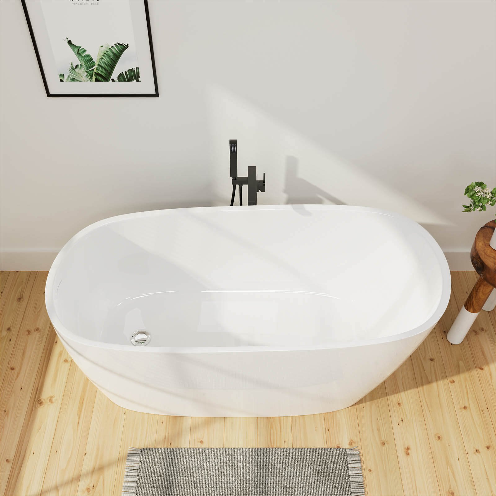 Freestanding Acrylic Slipper Bath – view 4