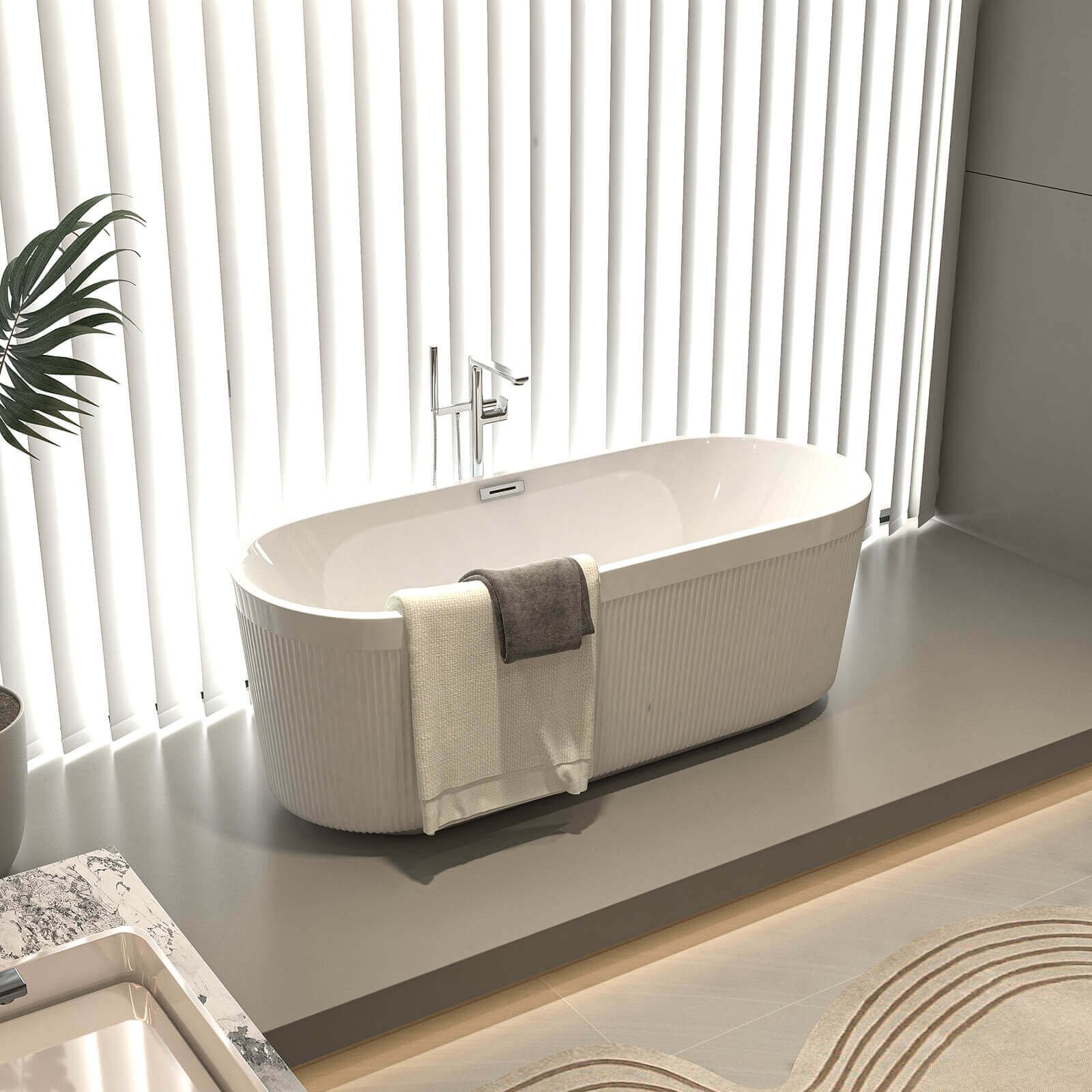 Designer Freestanding Acrylic Bathtub – view 1