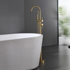 Freistehende Badewannenarmatur | Gebürstetes Gold