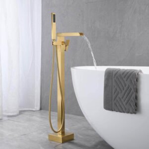 Standarmatur Riva – Gebürstetes Gold mit Wasserfall