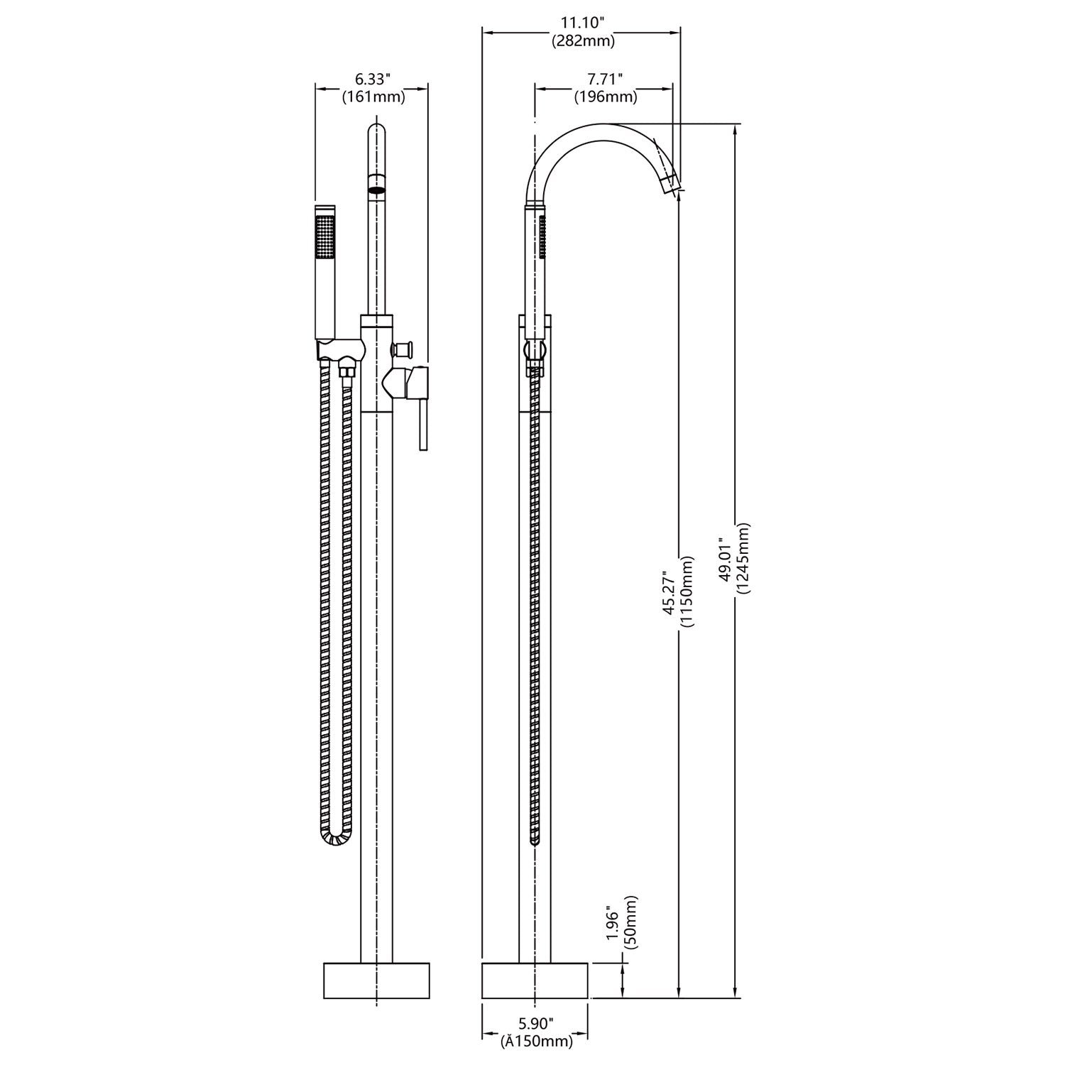 Freestanding Bath Mixer Tap – view 4