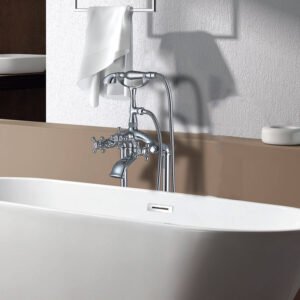Retro Standarmatur Chrom mit Handbrause für freistehende Wannen