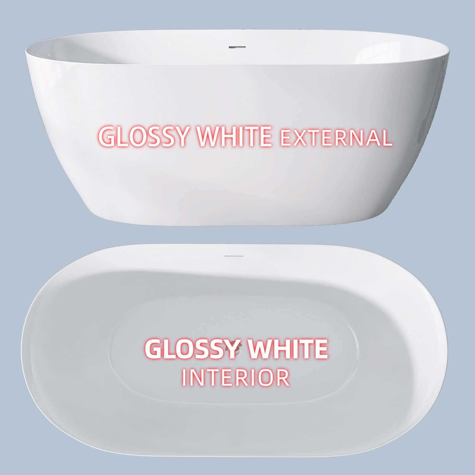 Freestanding Acrylic Bath 'OVALIS' – view 3