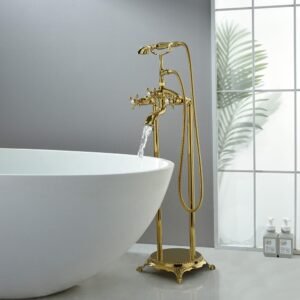 Retro Standarmatur mit Handbrause – Gold