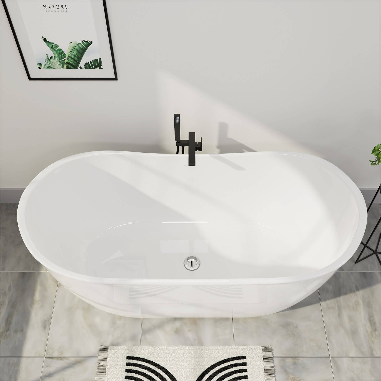 Freestanding Deep Acrylic Bath – view 2