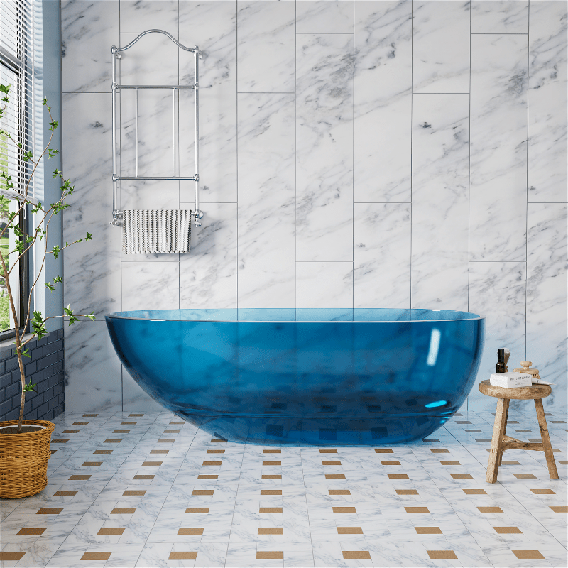 Transparenter Designer Standbadewanne aus Harz - Oval – Bild 2
