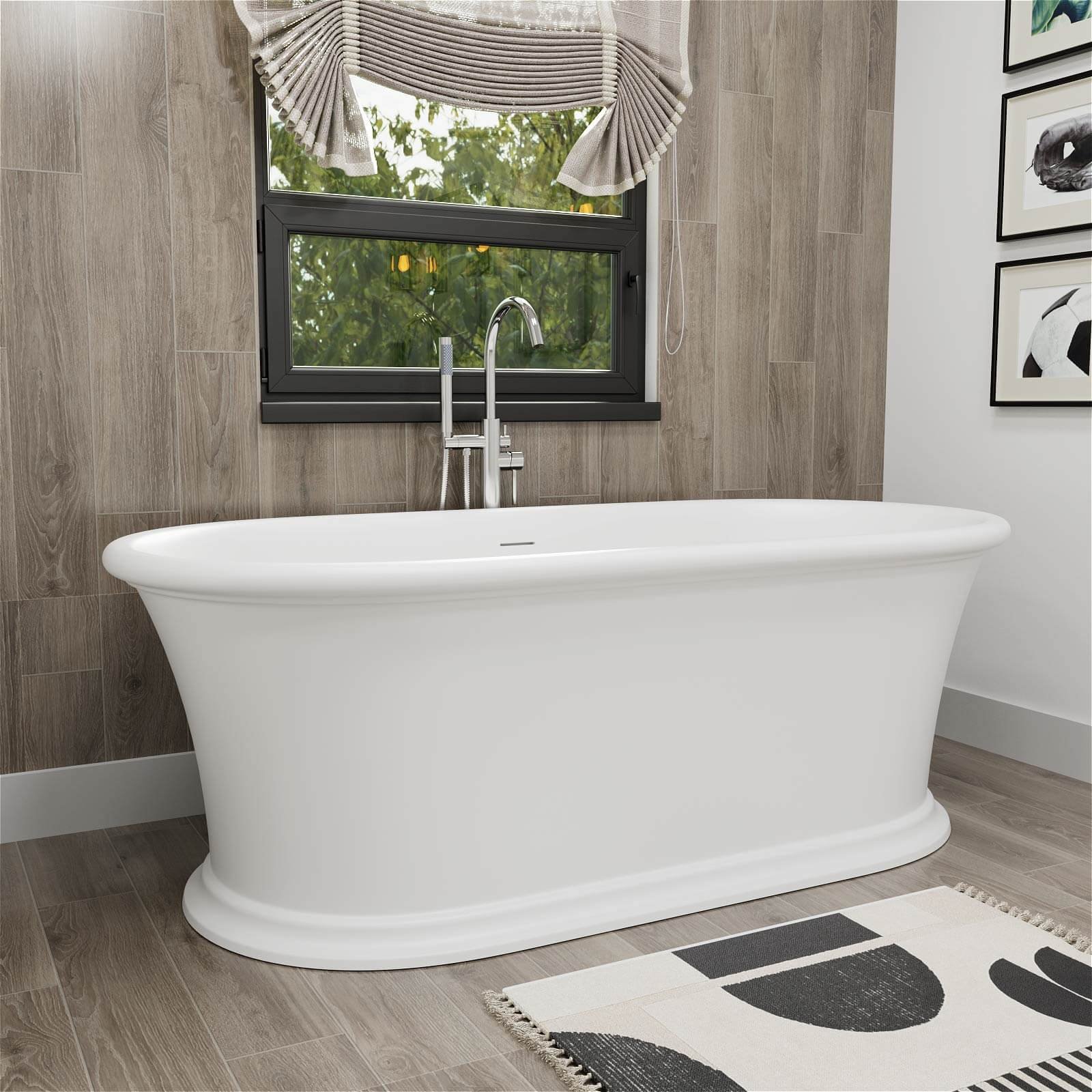 Freistehende Design-Badewanne 170 cm mit Sockel – Doppelseitig – Bild 3