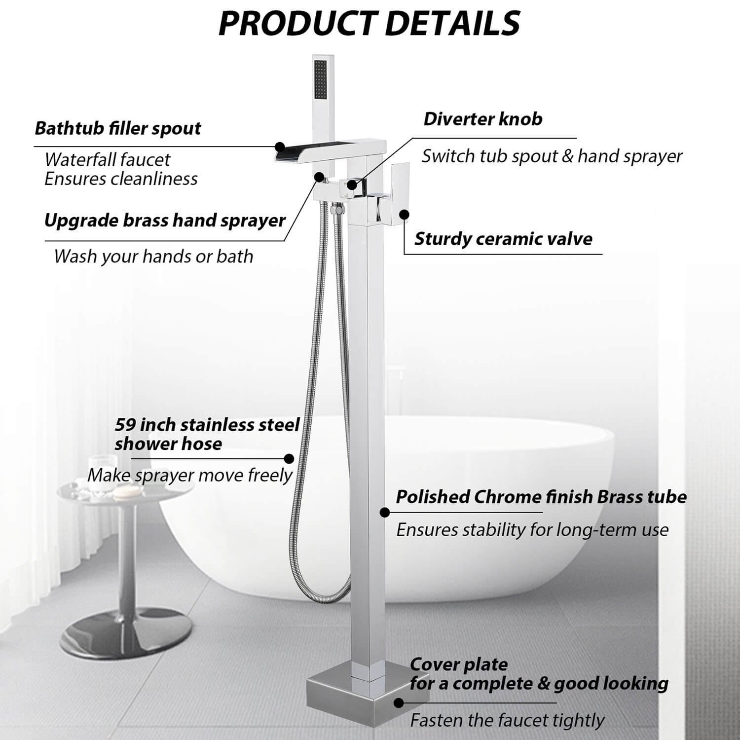 Freestanding Bath Tap with – view 1