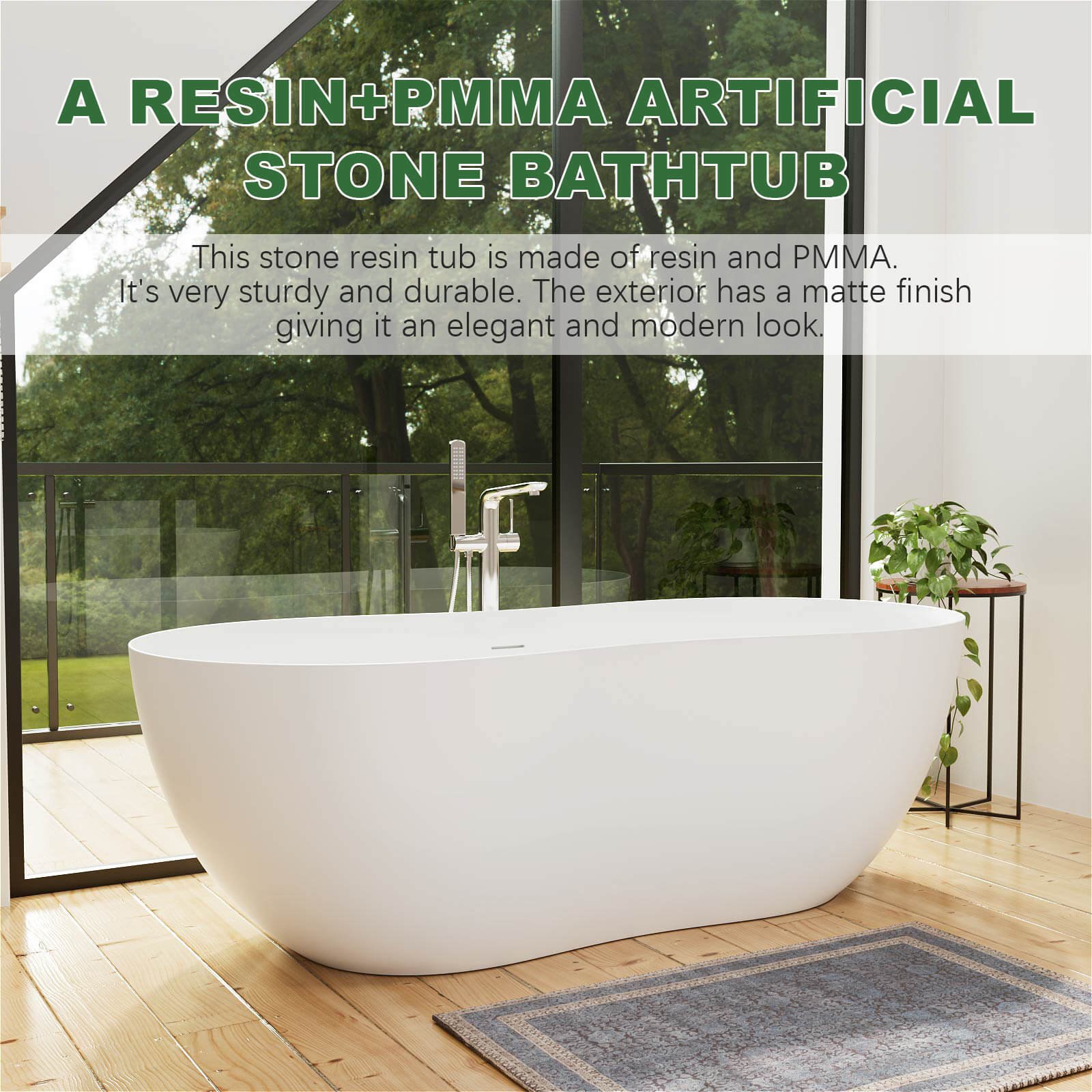 Designer Duo-Badewanne freistehend – Solid Surface – Bild 3