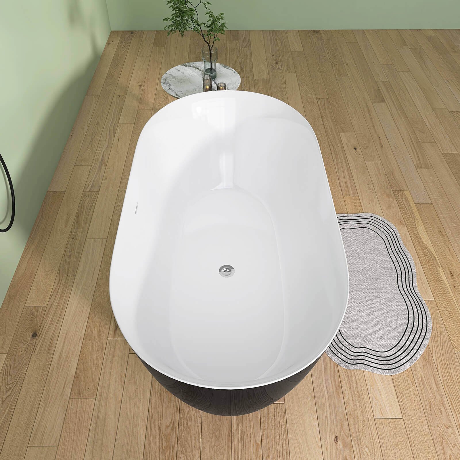 Oval Acrylic Bathtub – view 2