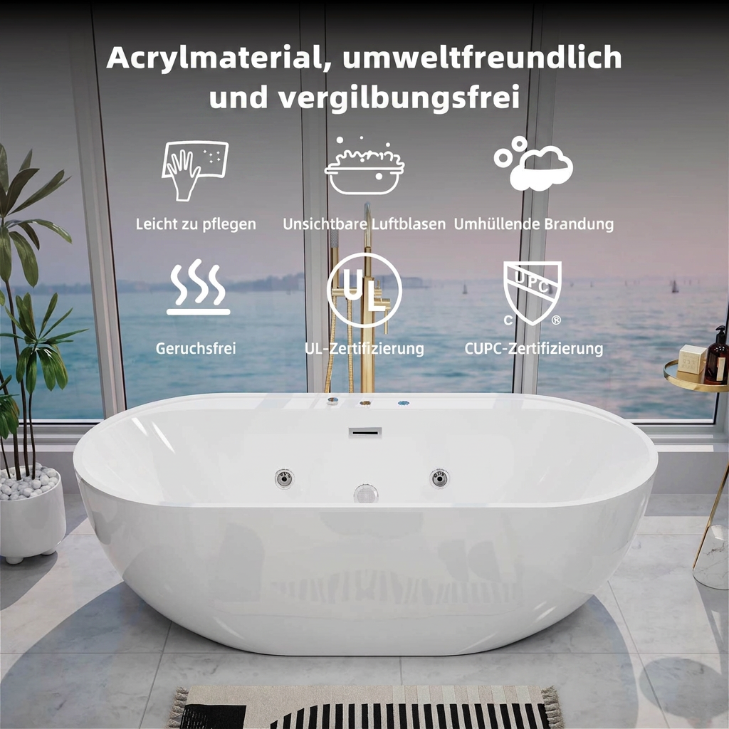 Premium Whirlpool Bath 170cm – view 3