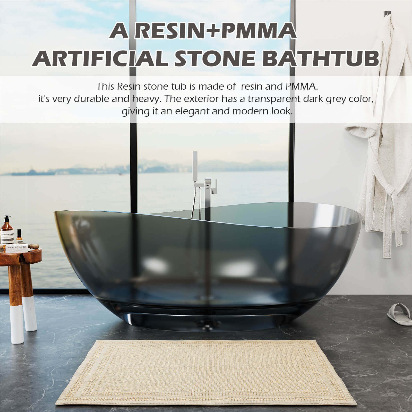 Designer Freestanding Bath in – view 3