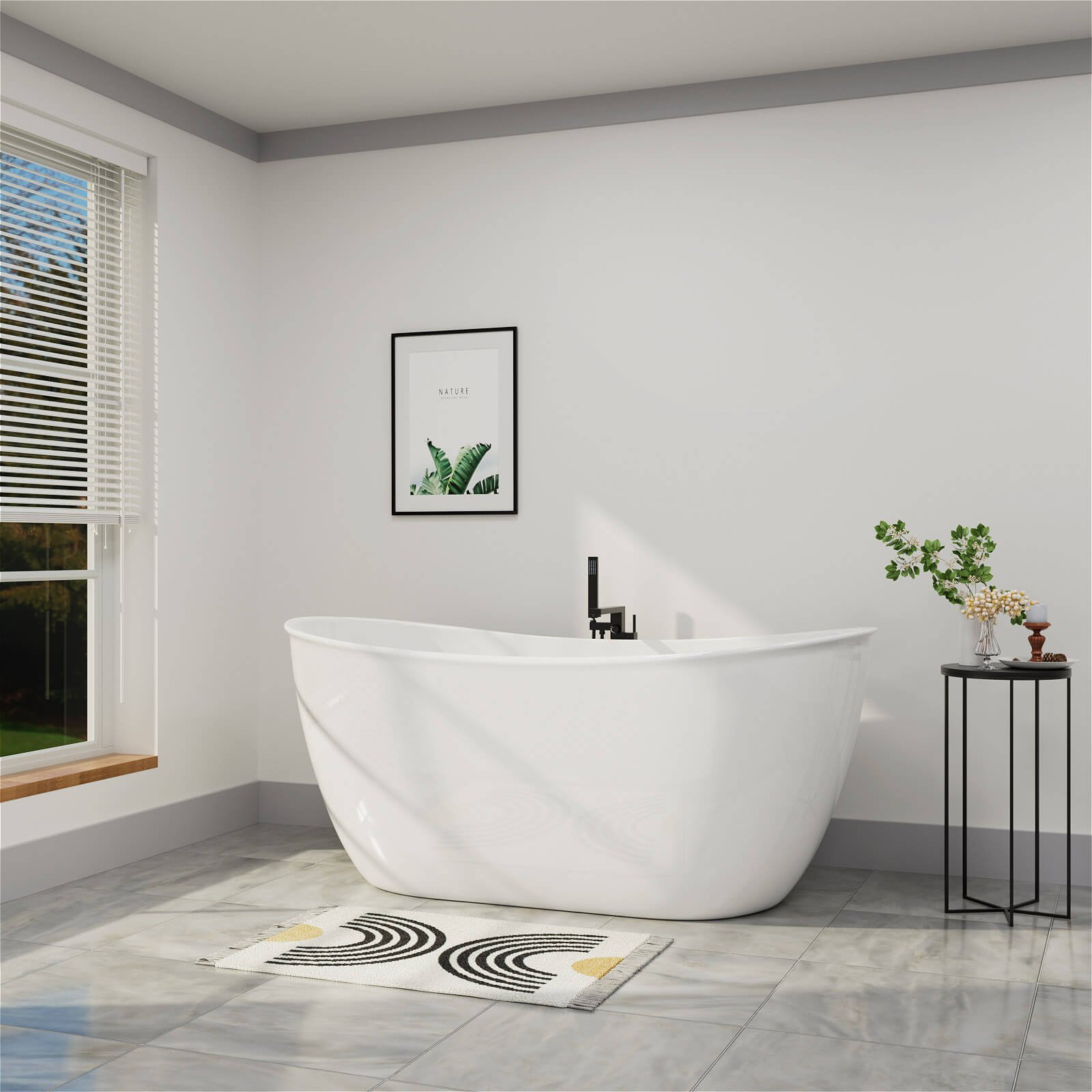Freestanding Deep Acrylic Bath – view 4