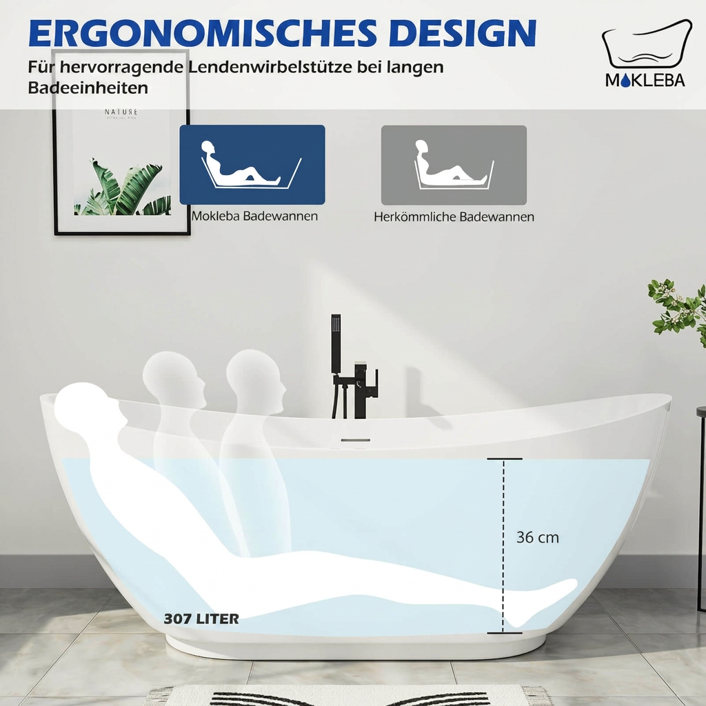 Freestanding Acrylic Bathtub 157 – view 4