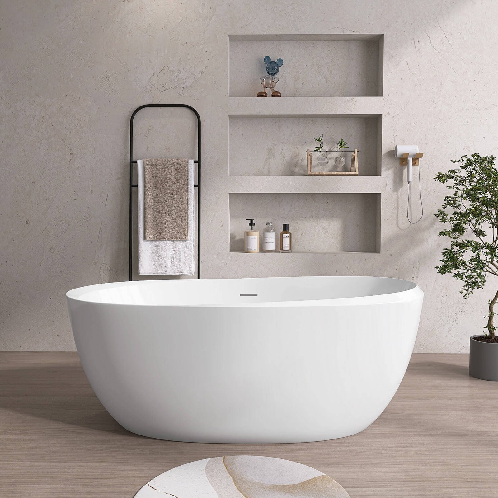 Freestanding Oval Acrylic Bath
