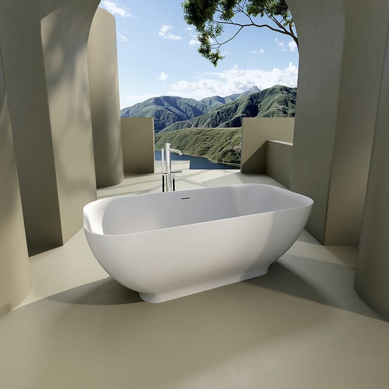 Design Standbadewanne Solido, mattweiß, 160cm – Bild 2
