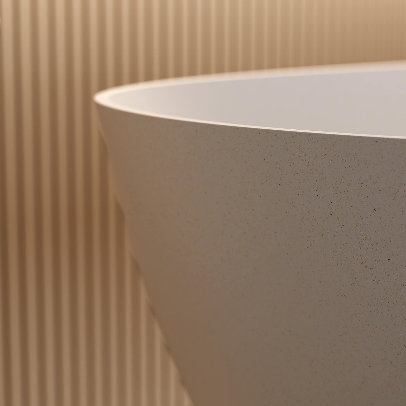 Freistehende Solid Surface Badewanne "Serenity" Beige – Bild 4