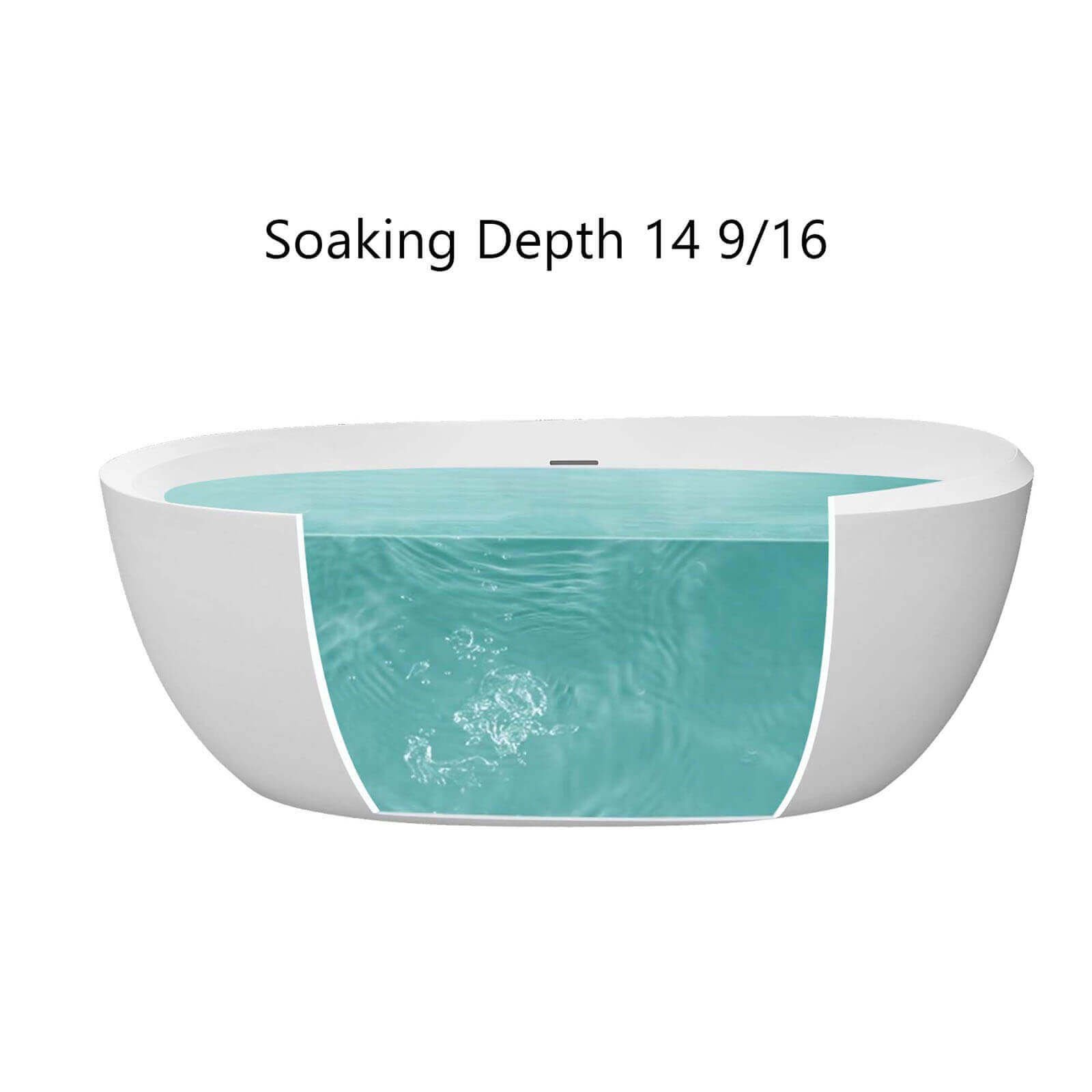 Freestanding Oval Acrylic Bath – view 4