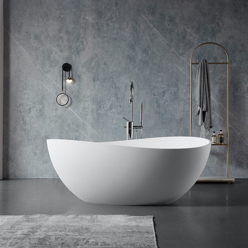 Freistehende Solid Surface Badewanne „Wave“ – 160 cm