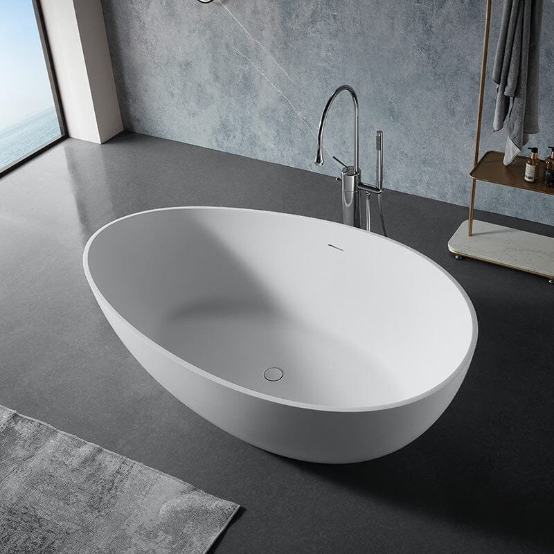 Freistehende Solid Surface Badewanne „Wave“ – 160 cm – Bild 2