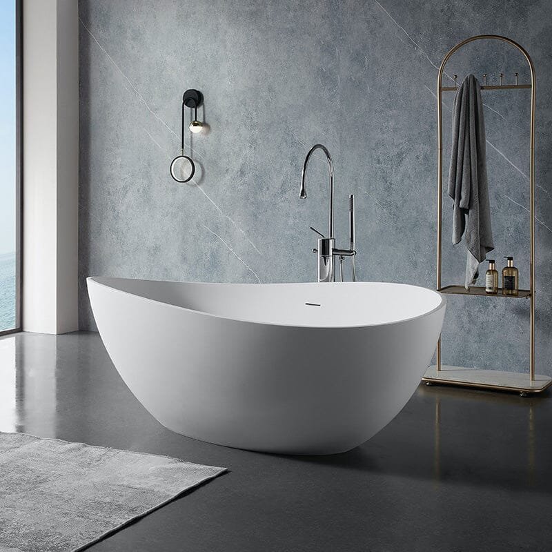 Freistehende Solid Surface Badewanne „Wave“ – 160 cm – Bild 3