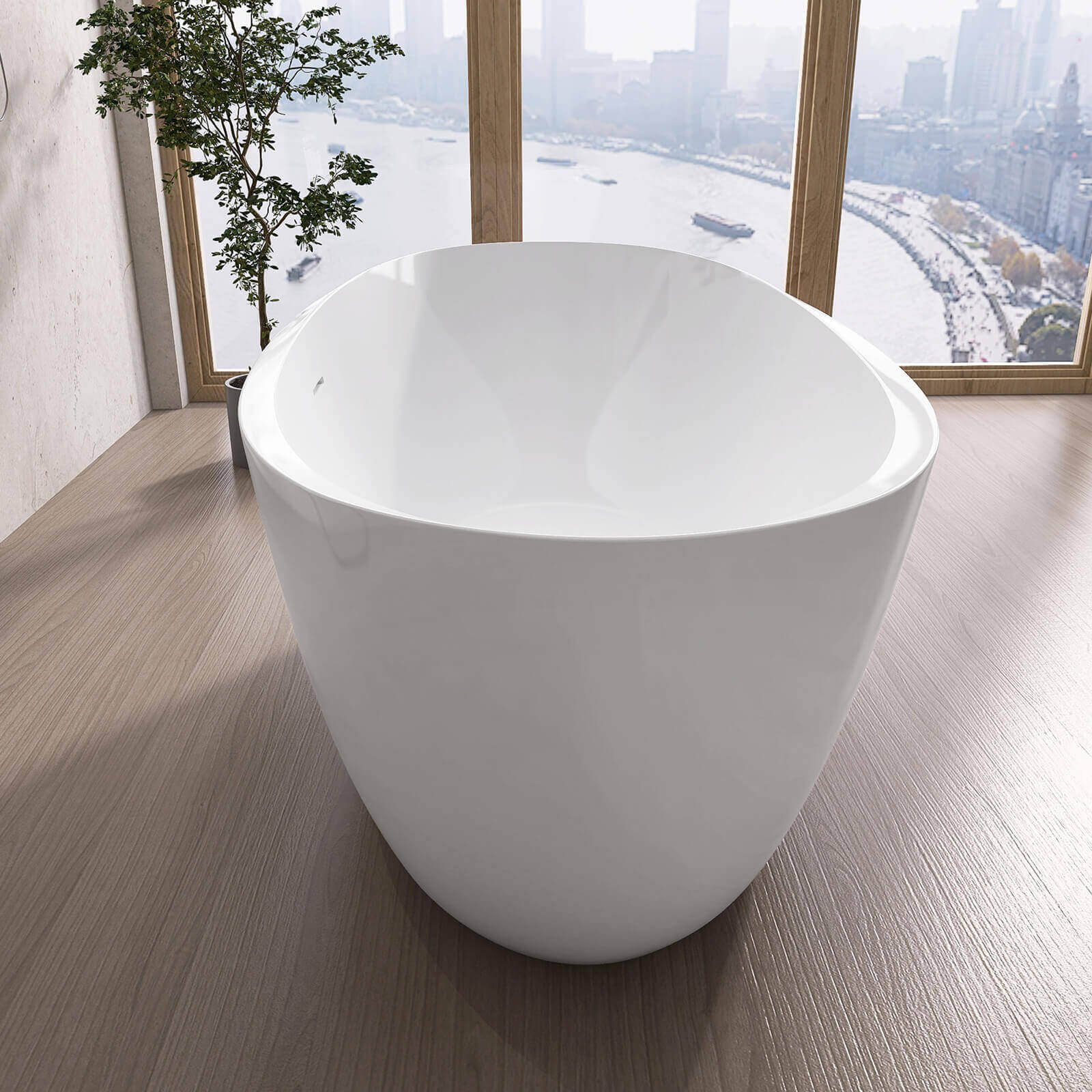 Freestanding Oval Acrylic Bath – view 2