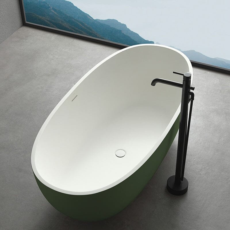Freistehende Solid Surface Badewanne Oval – 165 cm – Bild 4