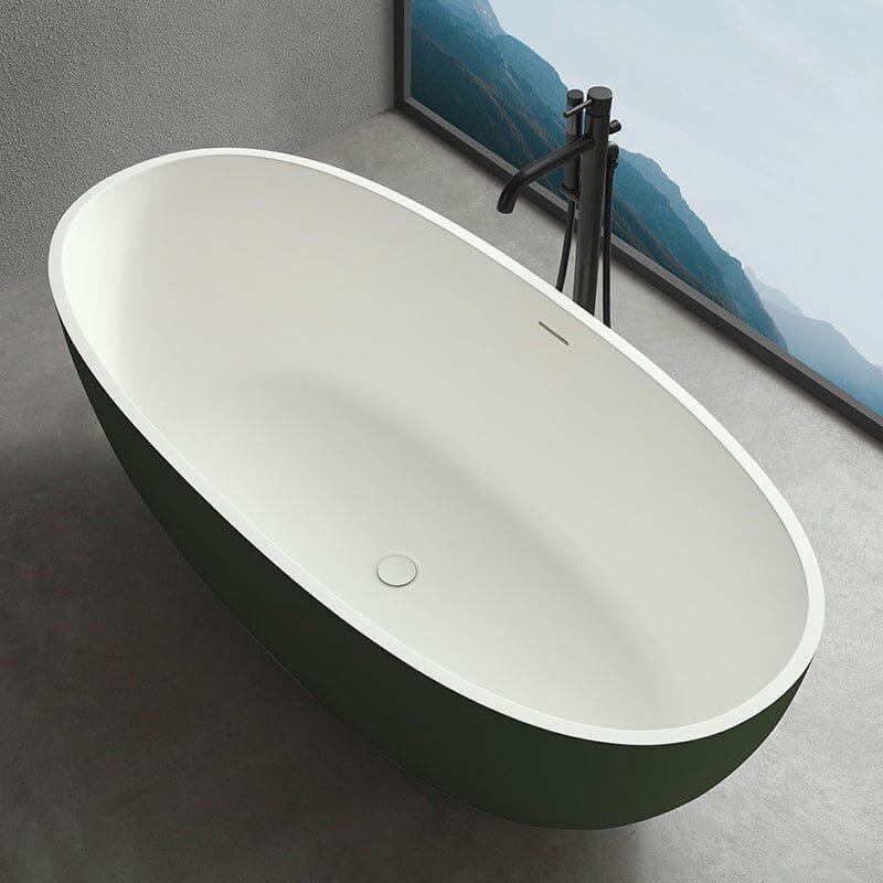 Freistehende Solid Surface Badewanne Oval – 165 cm – Bild 5