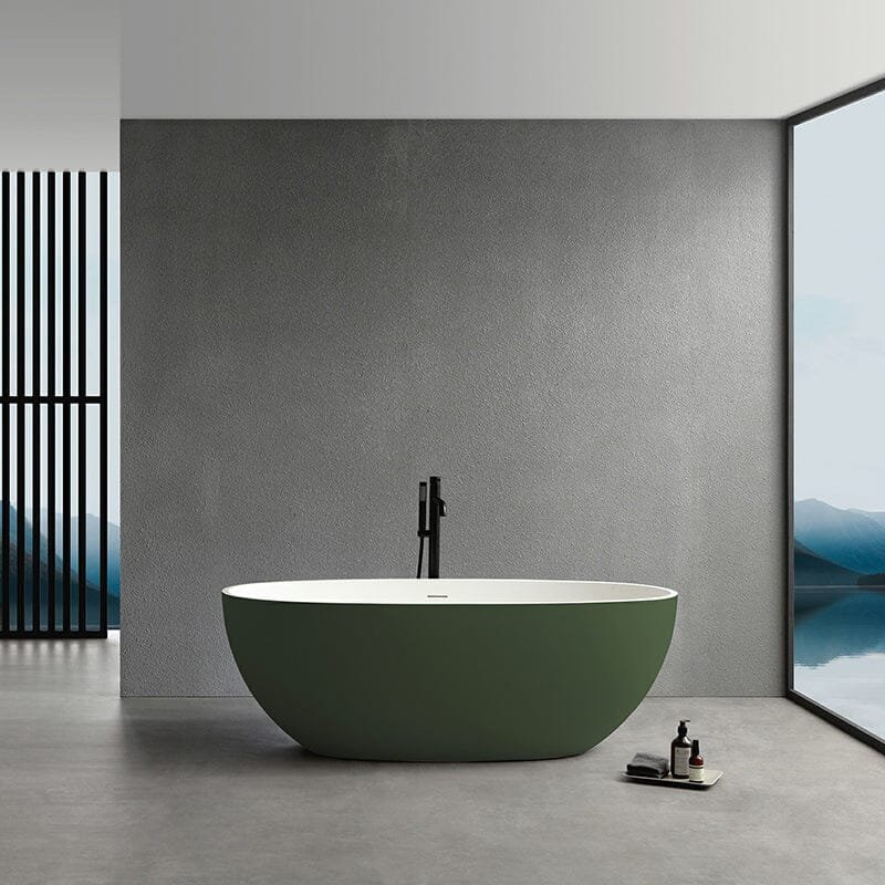 Freistehende Solid Surface Badewanne Oval – 165 cm