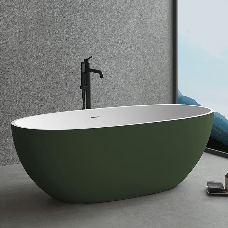 Freistehende Solid Surface Badewanne Oval – 165 cm – Bild 2